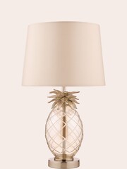 Laura Ashley Champagne Gold Pineapple Cut Glass Small Table Lamp with Shade - Image 3 of 4