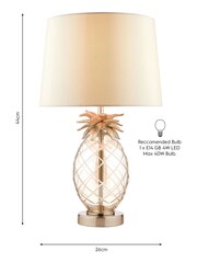 Laura Ashley Champagne Gold Pineapple Cut Glass Small Table Lamp with Shade - Image 4 of 4