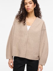 VILA Collarless Minimalist Curved Sleeve Jacket - Obrázek 1 z 4