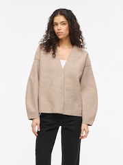 VILA Collarless Minimalist Curved Sleeve Jacket - Obrázek 4 z 4
