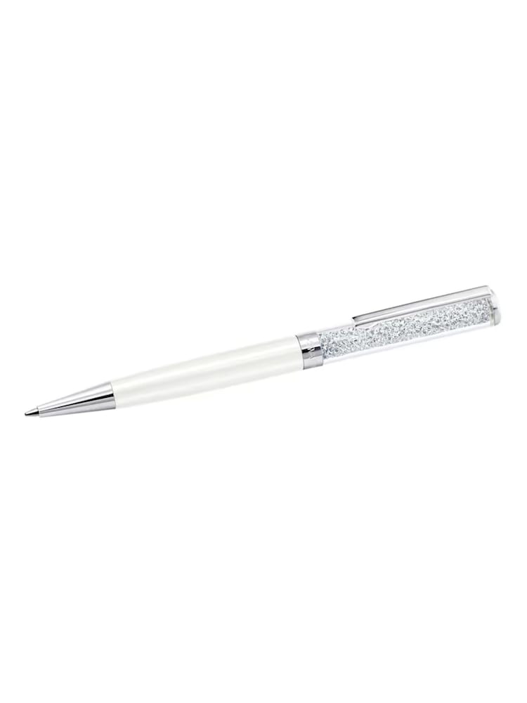 Swarovski White Crystalline Ballpoint Pen Lacquered, Chrome Plated - Image 1 of 1 Swarovski White Crystalline Ballpoint Pen Lacquered, Chrome Plated - Image 1 of 1