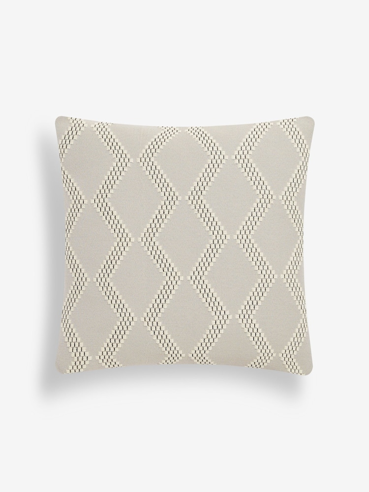 Grey Chevron Bobble 50 x 50cm Cushion - Image 2 of 5
