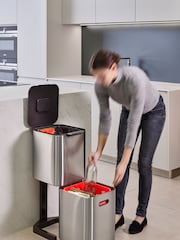 Joseph Joseph Silver Totem Compact 40L Waste Separation And Recycling Unit Bin - Image 1 of 4
