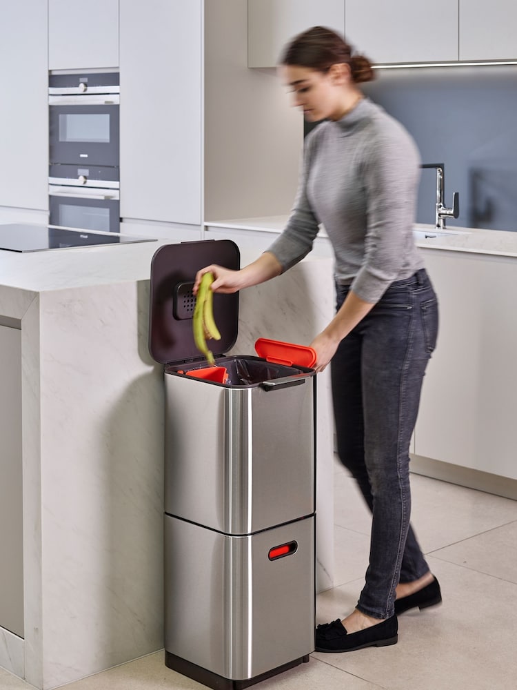 Joseph Joseph Silver Totem Compact 40L Waste Separation And Recycling Unit Bin - Image 2 of 4