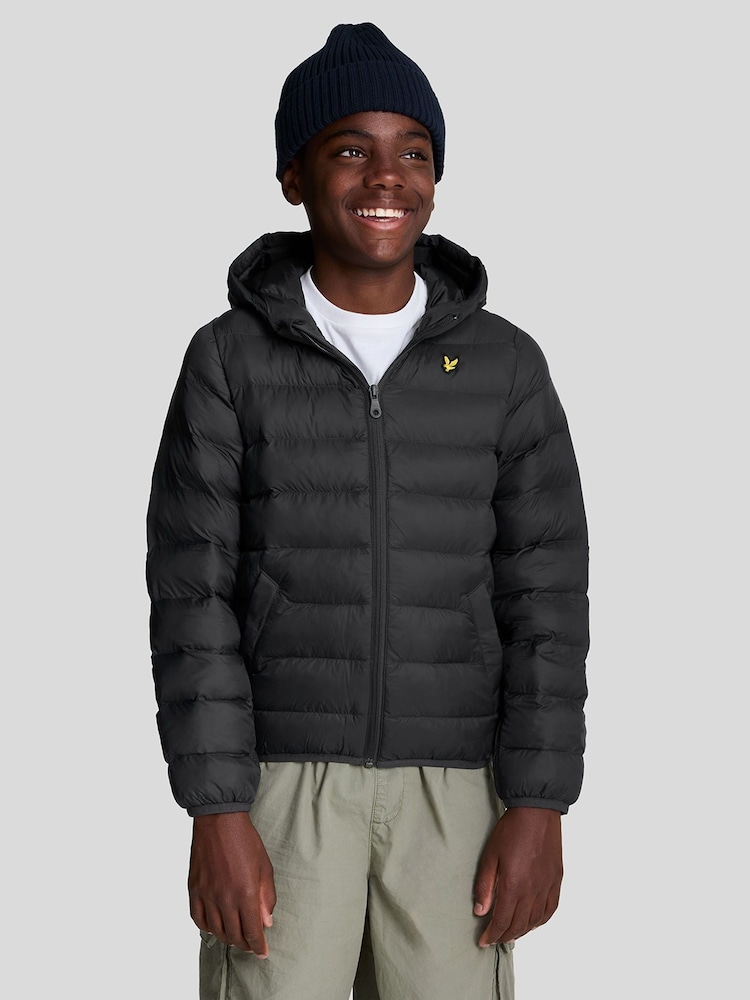Lyle & Scott Black Boys Padded Hooded Jacket - Image 1 of 6