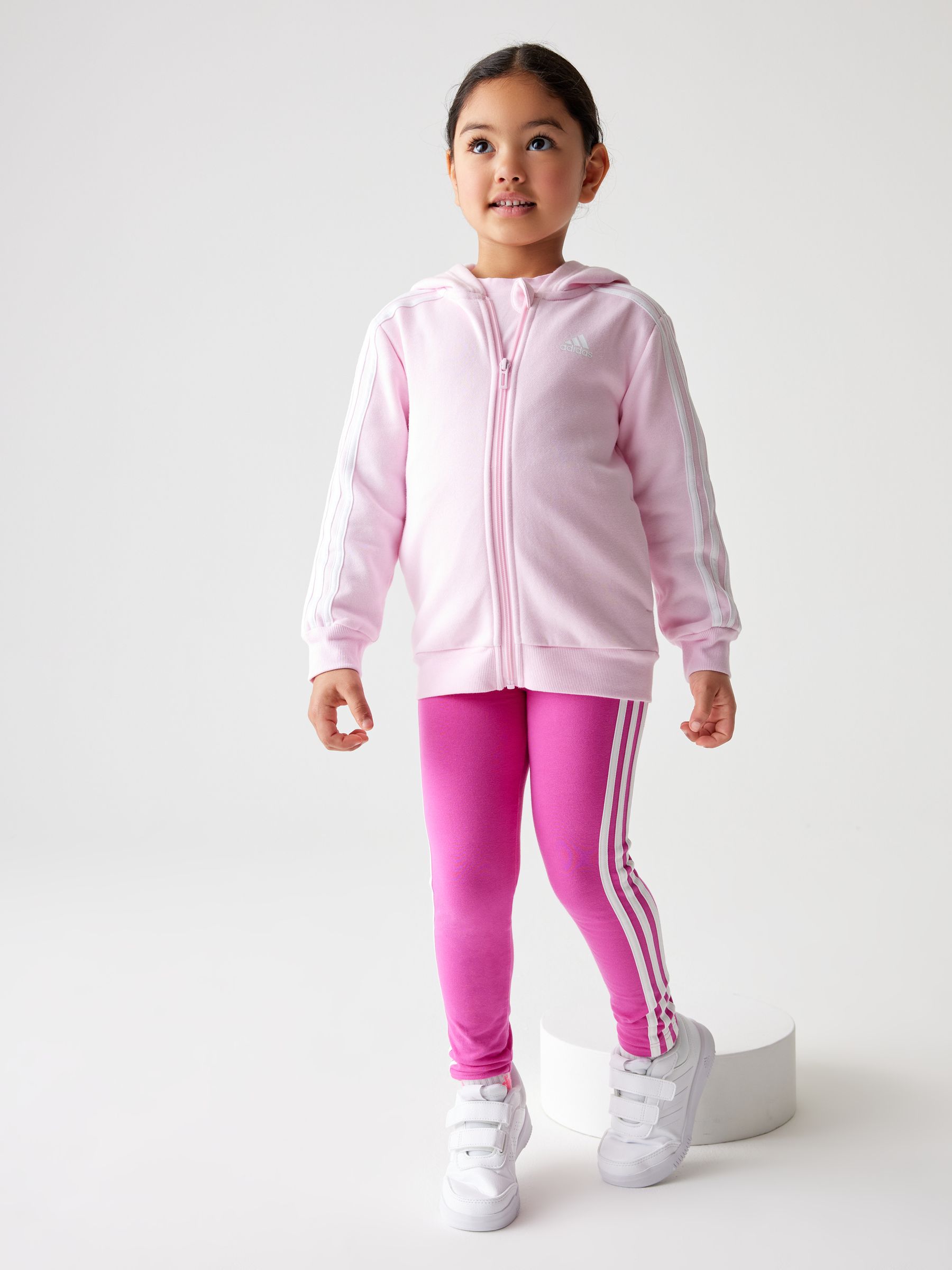 Buy adidas Light Pink Sportswear Essentials 3 Stripes Zip Hooded Jacket from Next Luxembourg