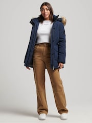 Superdry Blue Everest Faux Fur Hooded Parka - Image 3 of 5
