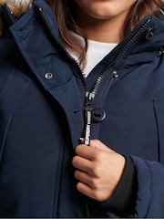 Superdry Blue Everest Faux Fur Hooded Parka - Image 4 of 5