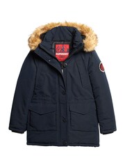 Superdry Blue Everest Faux Fur Hooded Parka - Image 5 of 5