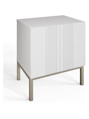 Frank Olsen White Iona 1 Door Side Table with SMART Features - Image 4 of 7