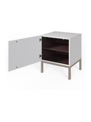 Frank Olsen White Iona 1 Door Side Table with SMART Features - Image 5 of 7