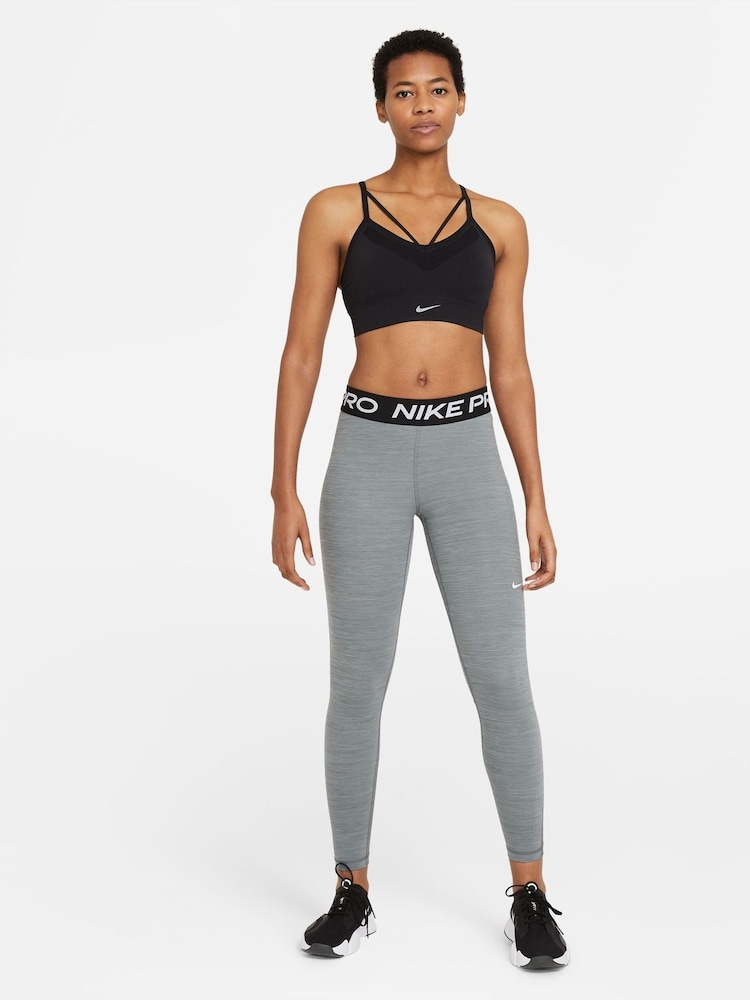 Szary - Legginsy Nike Pro ze średnim stanem i wstawkami z siateczki - Image 5 of 7