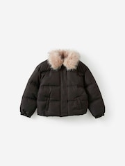 Cotton On Brown Fur Puffer Jacket - Image 1 of 3