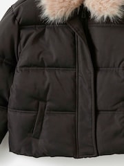 Cotton On Brown Fur Puffer Jacket - Image 2 of 3