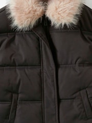 Cotton On Brown Fur Puffer Jacket - Image 3 of 3