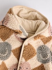 Cream/Brown Baby Borg Hooded Fleece Jacket (0mths-2yrs) - Image 8 of 11