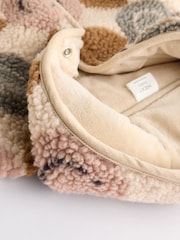 Cream/Brown Baby Borg Hooded Fleece Jacket (0mths-2yrs) - Image 9 of 11