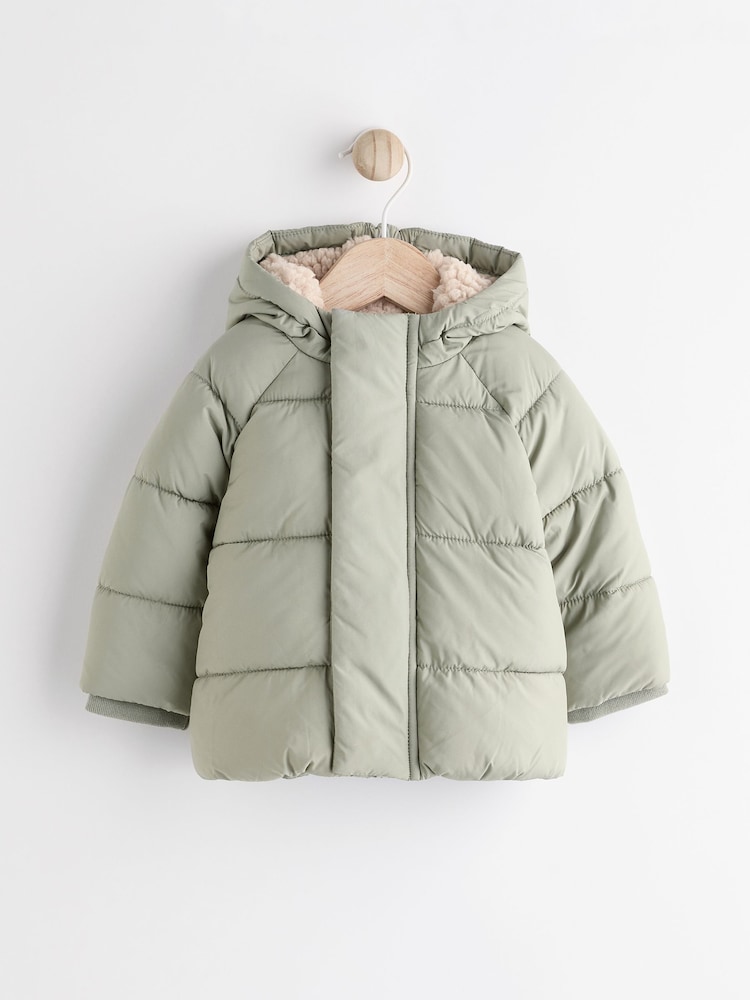 Sage Green Baby Puffer Coat (0mths-2yrs) - Image 1 of 7