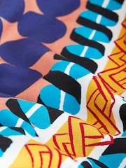 Blue Scarf Print Print Midi Strappy Summer Slip Dress - Image 5 of 5