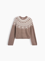 Gap Brown Fair Isle CashSoft Oversized Jumper (4-13yrs) - Image 4 of 5