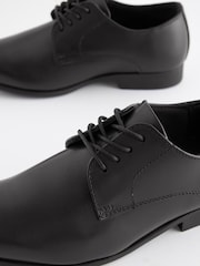 Black Standard Fit (F) School Leather Lace Up Shoes - Image 4 of 5