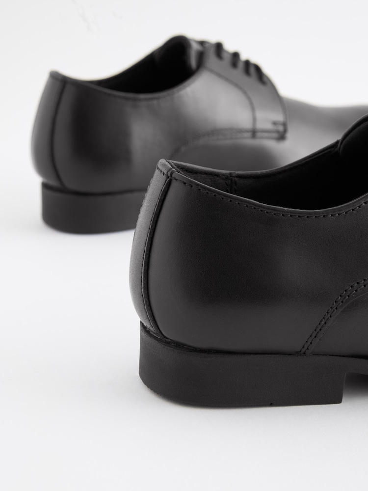 Black Standard Fit (F) School Leather Lace Up Shoes - Image 5 of 5