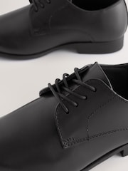 Black Standard Fit (F) School Leather Lace Up Shoes - Image 9 of 12