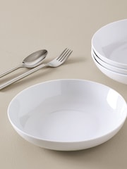 White Nova Set of 4 Pasta Bowls - Image 1 of 1