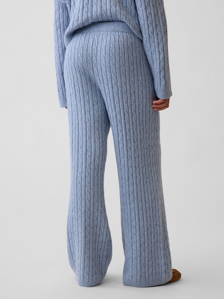 Buy Gap Blue CashSoft Cable-Knit Wide-Leg Trousers (4-13yrs) from Next ...