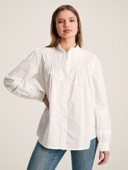 Joules Arabella Chalk White Pleated Blouse - Image 3 of 8