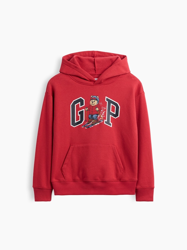 Gap Red Skiing Brannan Bear Relaxed Logo Hoodie (4-13yrs) - Image 2 of 4 Gap Red Skiing Brannan Bear Relaxed Logo Hoodie (4-13yrs) - Image 2 of 4