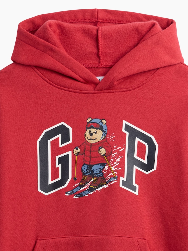 Gap Red Skiing Brannan Bear Relaxed Logo Hoodie (4-13yrs) - Image 4 of 4 Gap Red Skiing Brannan Bear Relaxed Logo Hoodie (4-13yrs) - Image 4 of 4