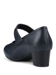 Pavers Blue Wide Fit Touch-Fasten Heeled Mary Janes - Image 3 of 5