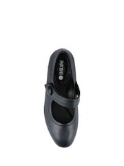 Pavers Blue Wide Fit Touch-Fasten Heeled Mary Janes - Image 4 of 5