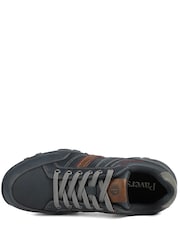 Pavers Blue Wide Fit Cushioned Rugged Lace Up Shoes - Image 5 of 6