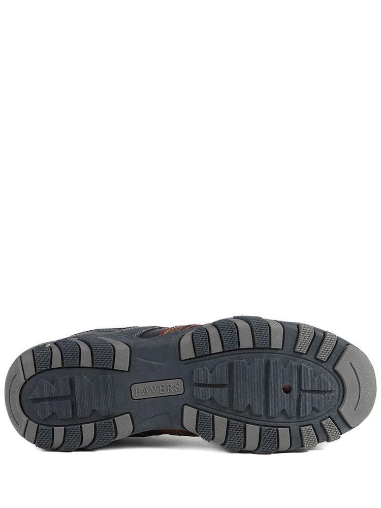 Pavers Blue Wide Fit Cushioned Rugged Lace Up Shoes - Image 6 of 6