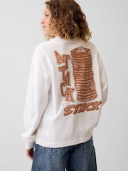 Gap White Pancake Heavyweight Oversized Graphic Long Sleeve T-Shirt (4-13yrs) - Image 2 of 5