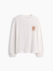 Gap White Pancake Heavyweight Oversized Graphic Long Sleeve T-Shirt (4-13yrs) - Image 4 of 5
