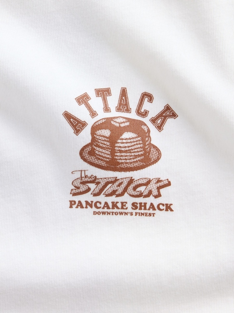 Gap White Pancake Heavyweight Oversized Graphic Long Sleeve T-Shirt (4-13yrs) - Image 5 of 5 Gap White Pancake Heavyweight Oversized Graphic Long Sleeve T-Shirt (4-13yrs) - Image 5 of 5