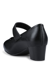 Pavers Black Wide Fit Touch-Fasten Heeled Mary Shoes - Image 2 of 5