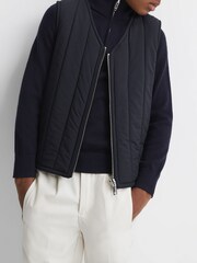 Reiss Navy Venice 9-14 yrs Quilted Sleeveless Gilet - Image 3 of 6