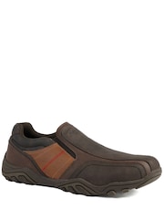 Pavers Brown Wide Fit Cushioned Slip On Shoes - Image 3 of 6