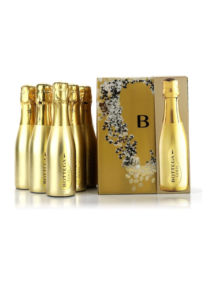 Le Bon Vin Bottega Mini Gold Prosecco 6 Bottle Gift Set - Image 1 of 1