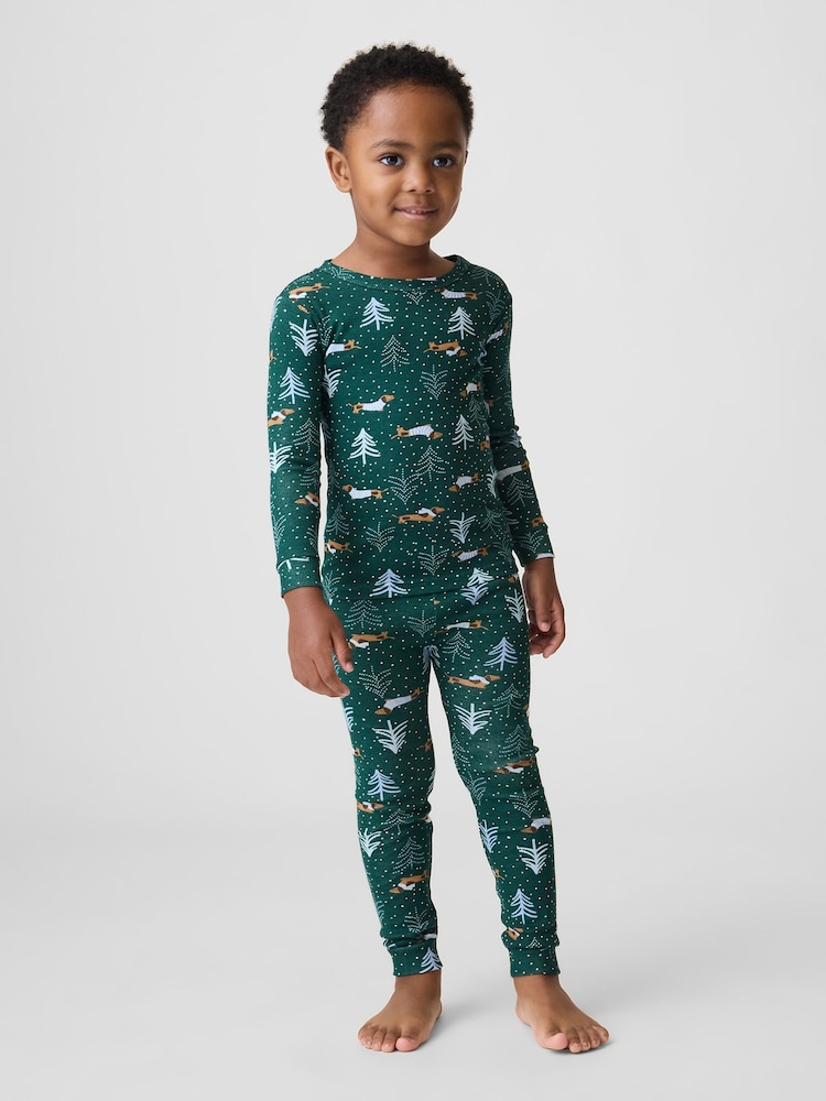 Gap Green Dogs Christmas Pyjamas Set (6mths-5yrs) - Image 1 of 5