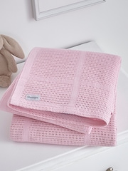 Silentnight 2 Pack Pink Safe Nights Traditional Cellular 100% Cotton Blankets - Image 1 of 4