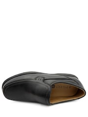 Pavers Black Wide Fit Smart Leather Slip On Shoes - Image 3 of 5