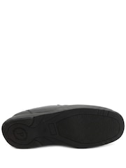 Pavers Black Wide Fit Smart Leather Slip On Shoes - Image 5 of 5