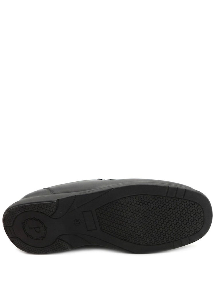 Pavers Black Wide Fit Smart Leather Slip On Shoes - Image 5 of 5