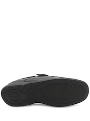 Pavers Black Wide Fit Smart Leather Adjustable Fasten Shoes - Image 4 of 5