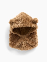 Gap Brown Sherpa Bear Snood Hat - Image 1 of 2